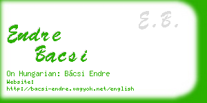 endre bacsi business card